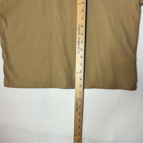 BP. Women's Classic Casual Tan Crew Neck Short Sleeve Crop Tee Top Size Medium - Picture 4 of 8